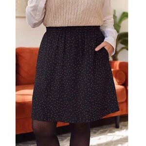 From Rachel Dots & Leaves Eva Skirt Medium Black Sustainable Preppy Casual EUC